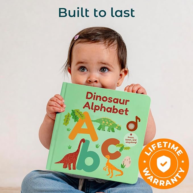 Cali's Books Dinosaur Alphabet Book Toddlers 1-3 - Dino ABC, Headphone Jack, Musical Books Kids, Interactive Talking Baby Toddler Sound Book, Educational Song Learning Toys Singing Music Toy Babies