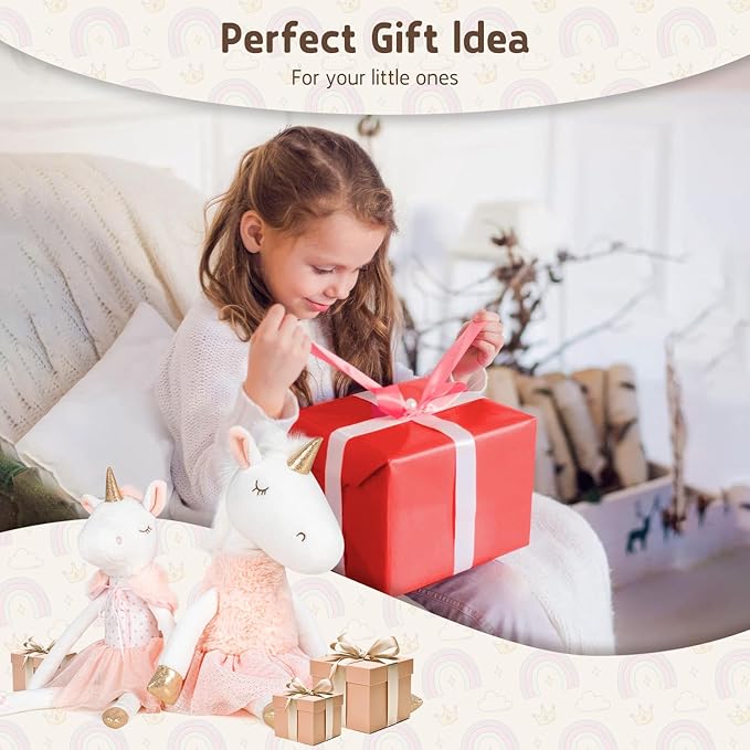 14" Unicorn Stuffed Animal,Soft Cute Unicorn Toys and Stuffed Animals for Girls Age 4-6, Plush Ballerina Toy for Baby Kid Teens, for Girls Birthday Dance Recital Gifts