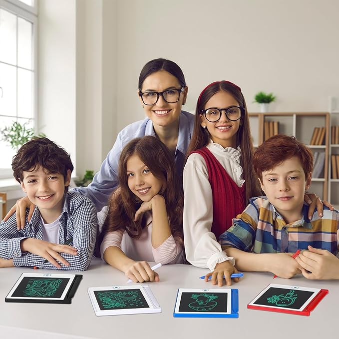 32 Pieces Mini LCD Writing Tablet 4.5 Inch Educational Toys Learning Writing Pad Erasable Drawing Pad Reusable Learning Toy Gift Preschool Art Toys for Girls Boys Birthday Favor (Bright Colors)