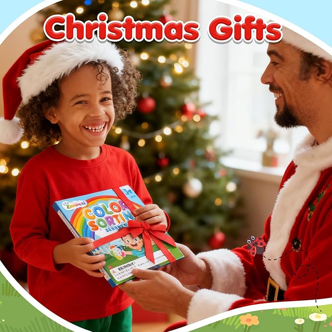 Color Sorting Toys Sensory Toys, Fine Motor Skills Game for Toddlers, Color Matching Toy Preschool Learning Activities Educational Calm Down Montessori Toy for Kids Boys Girls Ages 1 2 3 As Gifts