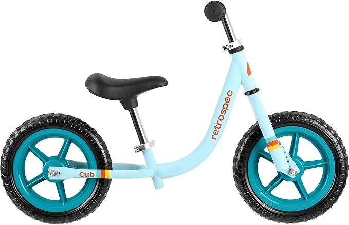 Retrospec Cub Toddler Balance Bike for Ages 18 Months - 3 Years - 12in No-Pedal Beginner Bicycle with Adjustable Seat, Puncture-Proof Tires & Safe Low Frame Design