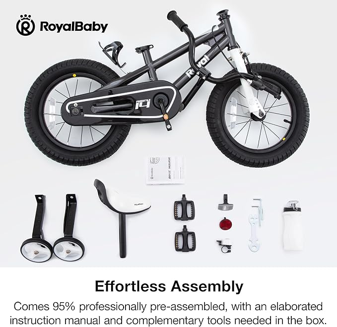 RoyalBaby Kids Bike Freestyle Classic & EZ Balance Pedal Switchable Bicycle, 12 14 16 18 Inch, 3-10 Years Toddler to Big Kids