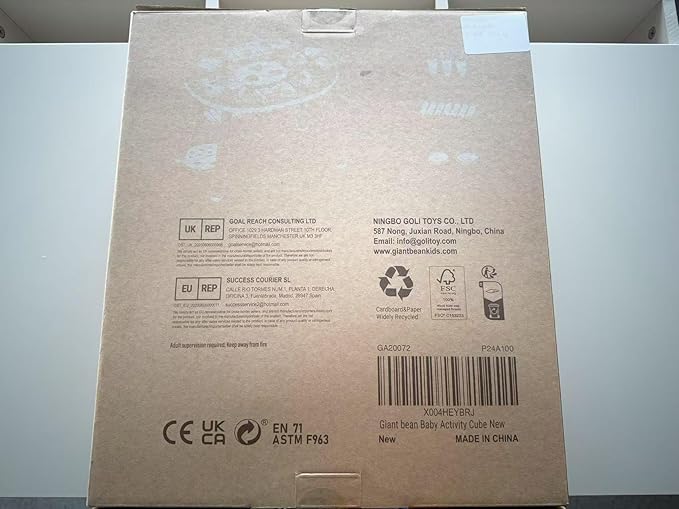 Giant bean® Wooden Activity Table for 1 Year Old, 11-in-1 Montessori Learning Table with Bead Maze, Shape Sorter, Fishing Game & More – Sensory Development Toy for Toddlers, Ideal 1st Birthday Gift