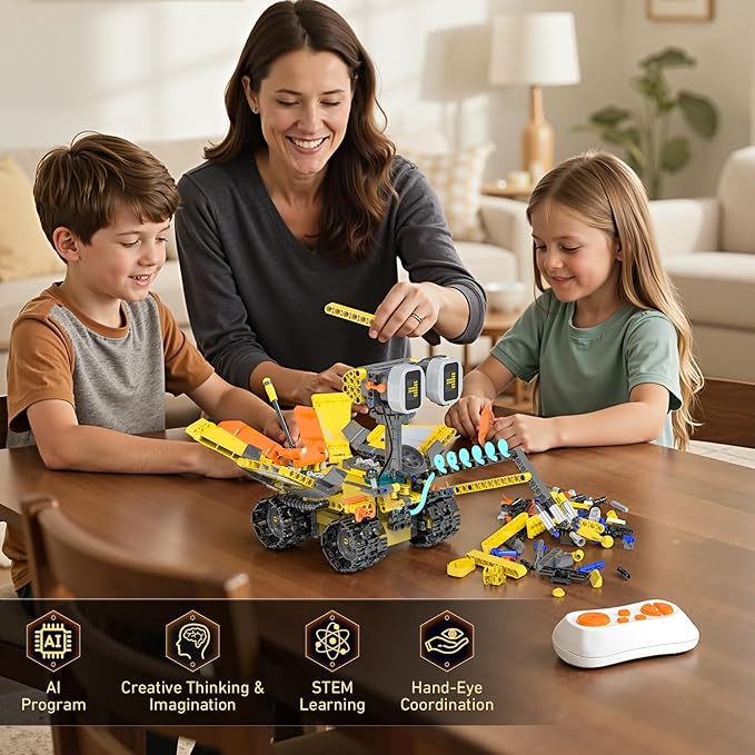 5in1 STEM Robot Building Kits for Kids 6-12, App & Remote Control STEM Dinosaur Tank Robot Building Toys for Kids, 890Pcs DIY Science Building Sets, Erector Sets for Boys Girls Birthday Xmas Gifts