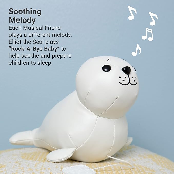 Little Big Friends Musical Baby Toy – Soft Plush Pull-String Cord Classical Toy for Baby & Toddlers | Soothing Stuffed Cuddly Animal Gift | Elliot The Seal