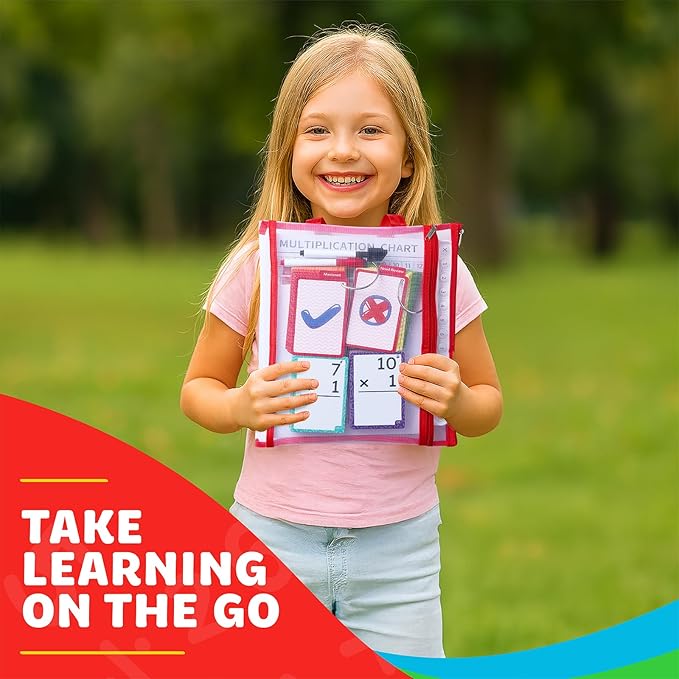 JoyCat Multiplication Flash Cards + Chart- 156 Hole Punched Math Game Flashcards for Kids Ages 8 and Up, Times Table Manipulatives for Preschoolers 3rd,4th,5th,6th Grade