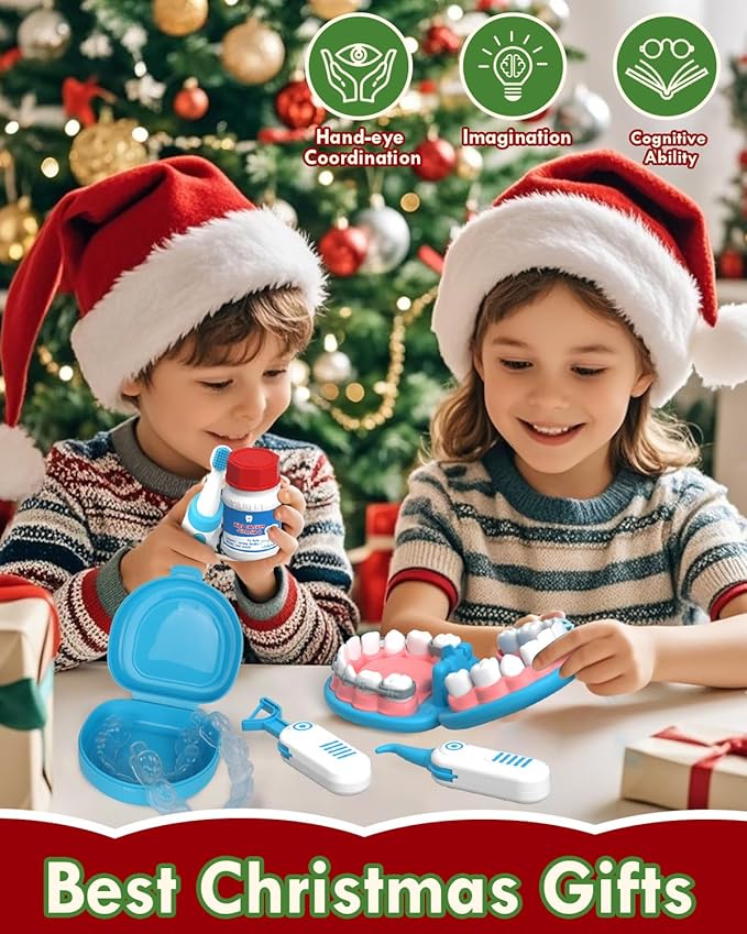 Lehoo Castle Doctor Kit for Toddlers 3-5, Kids Dentist Play Set, Toys for 4+ Year Old Girls Boys, Pretend Play for Toddlers 2-4, Kids Doctor Playset, Medical Kits for Boys 3+