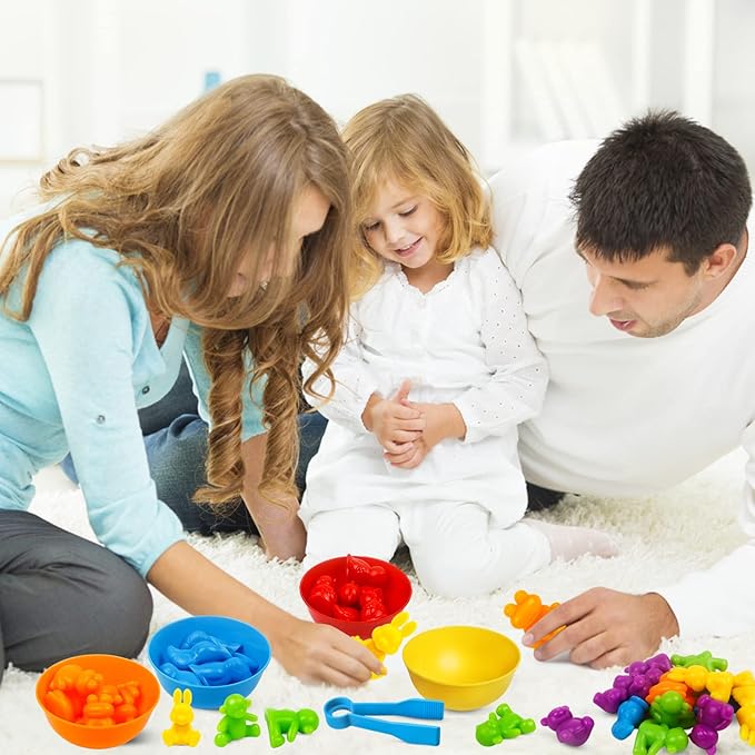 Counting Animal Matching Games Color Sorting Toys with Bowls Preschool Learning Activities for Math Educational Sensory Training Montessori STEM Toy Sets Gift for Toddlers Kids Boys Girls Ages 3 4 5 6