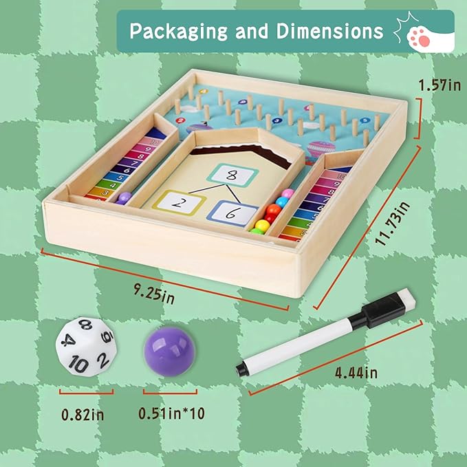 Addition Within 10 Counting & Decomposition Math Game Manipulatives Montessori Educational Toys 3-7 Years Old, Kindergarten Preschool 1st Grade Learning Activities, Graduation Birthday Gift Boy Girl