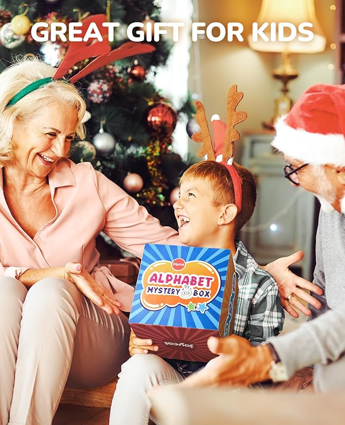 JoyCat Mystery Alphabet Box for Kids 26 PCS Letters Sorting Matching Game Activities Letter Sounds Fine Motor Learning Toys for Preschool Kindergarten Classroom - Halloween