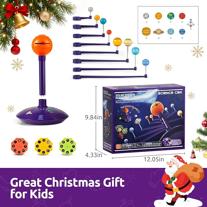 Science Can Solar System for Kids, Talking Astronomy Solar System Model Kit, Planetarium Projector with 8 Planets STEM Space Toys for 3 4 5+ Years Old Boys Girls