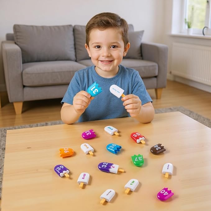 Mini Number Pops 31-40 — Number Learning Toys,Montessori Color Matching Learning Toys & Toddler Math Toys