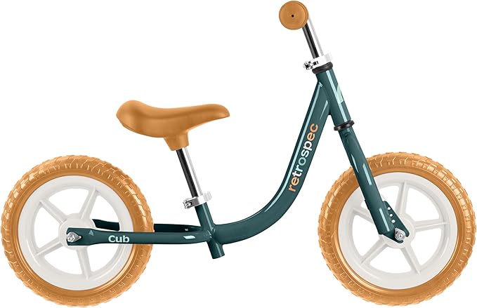 Retrospec Cub Toddler Balance Bike for Ages 18 Months - 3 Years - 12in No-Pedal Beginner Bicycle with Adjustable Seat, Puncture-Proof Tires & Safe Low Frame Design