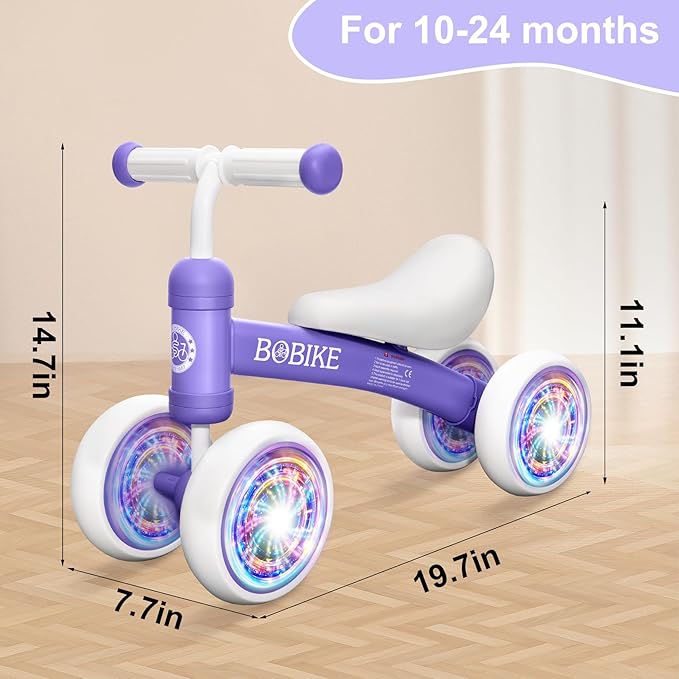 Baby Balance Bike Toys for 12-36 Months Kids Toy Boy and Girls Gifts Toddler Best First Birthday Gift Children Walker No Pedal Infant 4 Wheels Bicycle