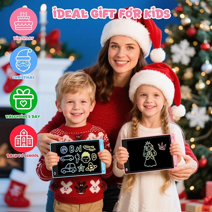 2 Pack LCD Writing Tablet for Kids, Erasable and Reusable Toddler Doodle Board in 8.5 inch, Ideal Educational Drawing Pad for Learning Toy for Ages 3-8 Gifts for Girls Boys