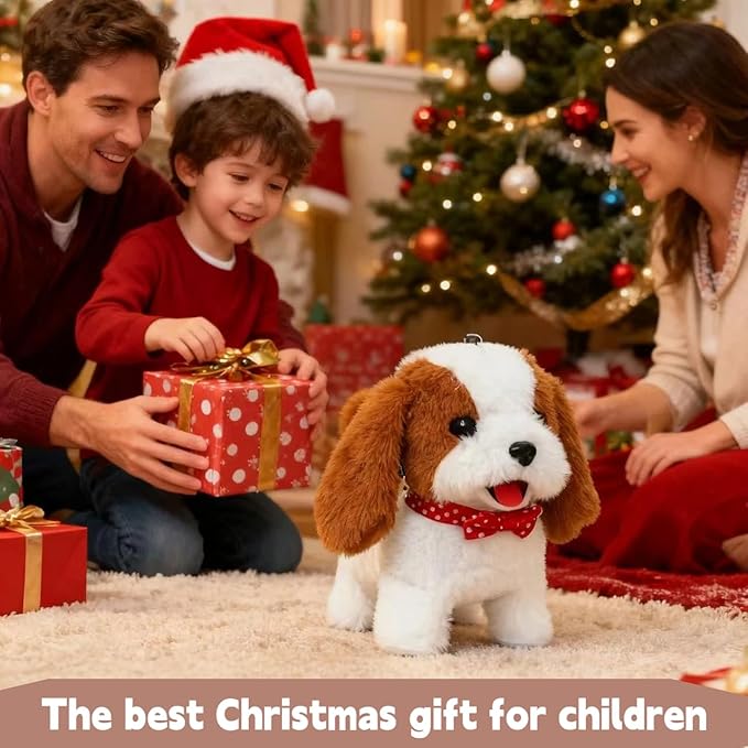 Realistic Robot Puppy, 2026 New Robots Dog, Electronic Interactive Dog - Walking, Barking, Tail Wagging, Creative Companion Puppy for Kids Toddlers (Red Box)