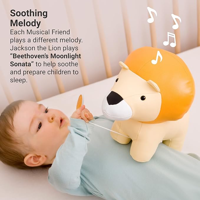 Little Big Friends Musical Baby Toy – Soft Plush Pull-String Cord Classical Toy for Baby & Toddlers | Soothing Stuffed Cuddly Animal Gift | Jackson The Lion