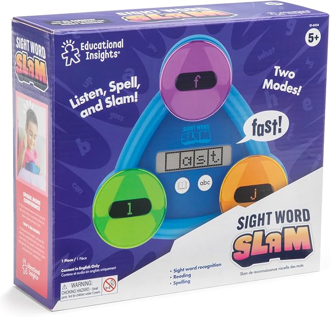 Educational Insights Sight Word Slam - Kindergarten Learning Activities, Electronic Sight Word Games, Flash Cards for Kids, Classroom Toys & Resources, Learn to Read CVC Words, Gifts for Kids Ages 5+