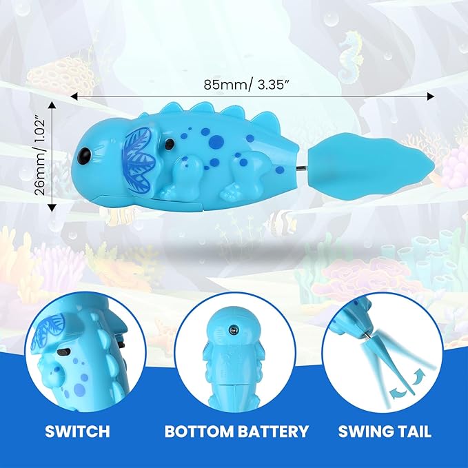 Robo Axolotl Alive Robo Fish Robotic Swimming Fish, A Living pet Baby Axolotl (Blue + Yellow) 2 Pack, Bath Pool Water Toys,Comes with Batteries, Birthday Parties for Boys and Girls