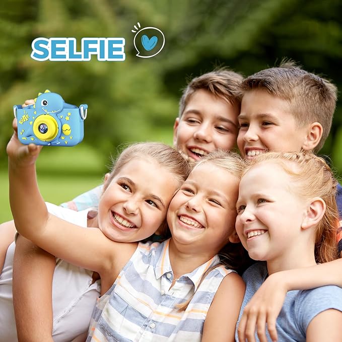 KANAD Kids Camera, Toys for Age 3-8 Year Old Boys, Stocking Stuffers for Kids, 1080P HD Selfie Digital Video Camera for Toddlers for Son - Blue
