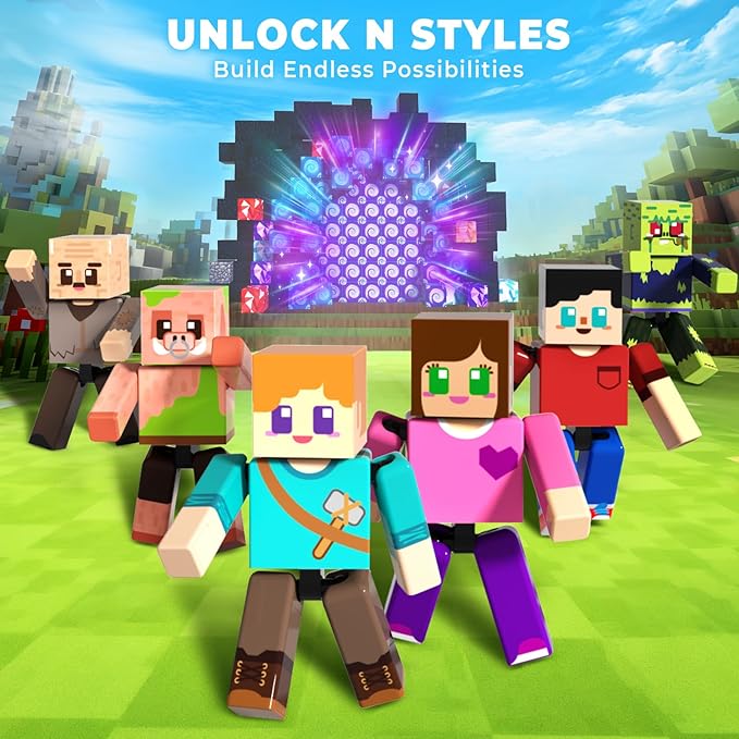 210PCS Magnetic Blocks with 8 Action Figures– 2025 STEM Magnetic Building Blocks for Kids Christmas, Creative Educational Play Set for Boys & Girls