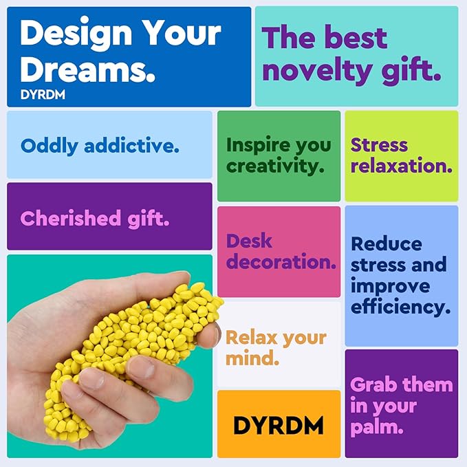 1000+ Original Ferrite Putty Yellow, Fidget Toy Ferrite Stones for Stress Relief, Sensory Toy for Adults & Teens 14+, Holiday Stocking Stuffer, Ferrite Rocks Fidget Present for Office