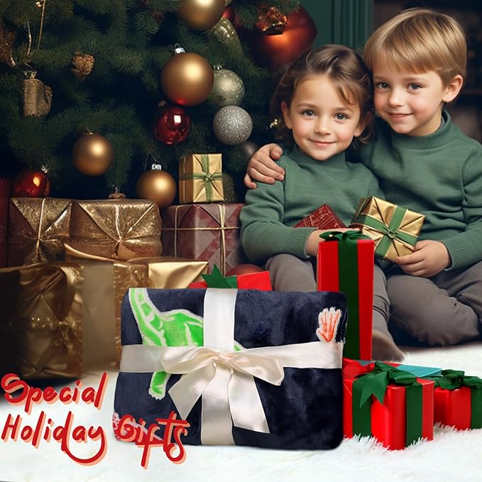 Dinosaur Blanket for Boys Glow in The Dark Dino Blanket Dinosaur Toys for Teen Boy Gifts Dino Room Decor 40"x50"