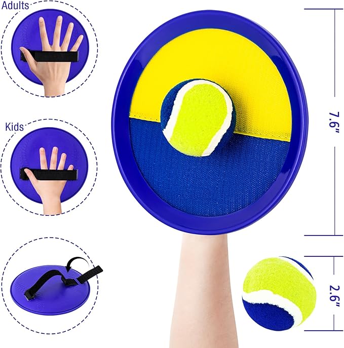Ayeboovi Toss and Catch Ball Set Beach Pool Outdoor Toys Games for Kids Ages 3 4 5 6 7 8+ Year Old Boys Girls Birthday Gifts Stocking Stuffers for Boys Girls Ball Catch Game 2 Paddles 2 Balls Upgraded
