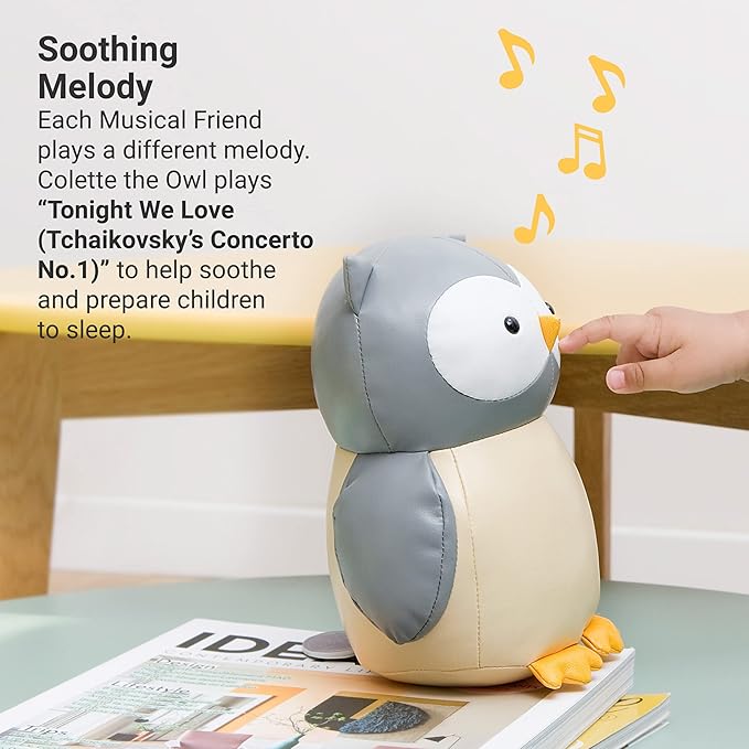 Little Big Friends Musical Baby Toy – Soft Plush Pull-String Cord Classical Toy for Baby & Toddlers | Soothing Stuffed Cuddly Animal Gift | Colette The Owl
