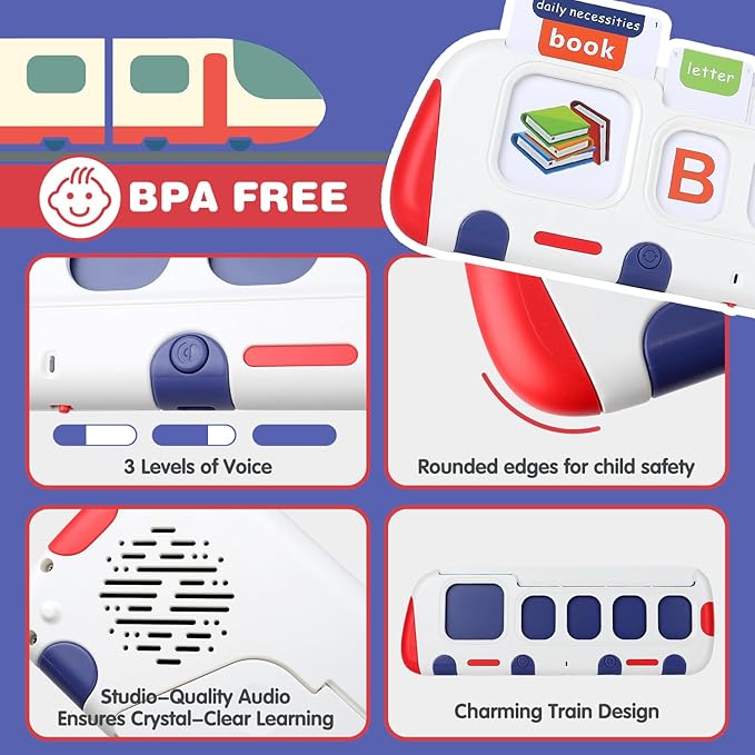 Talking Flash Cards for Toddlers 3-8 Years, Autism Sensory Toys with 218 Sight Crds, Mastering Numbers, Letter Sound, Speech Therapy Phonics Toy, Montessori Learning Words Spell Games Gift for Kids