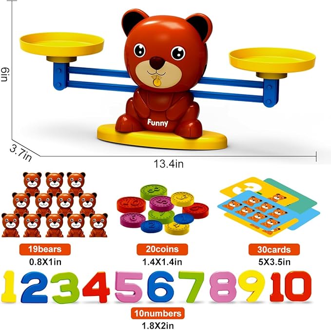 REMOKING Funny Toy Educational Learning Toy with Numbers, Little Bears