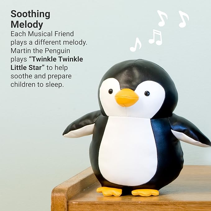 Little Big Friends Musical Baby Toy – Soft Plush Pull-String Cord Classical Toy for Baby & Toddlers | Soothing Stuffed Cuddly Animal Gift | Martin The Penguin