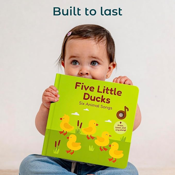 Cali's Books Five Little Ducks Nursery Rhymes Book for Toddlers - Sound Books for Toddlers 1-3, Headphone Jack, Musical Book with Sound Button and 6 Songs