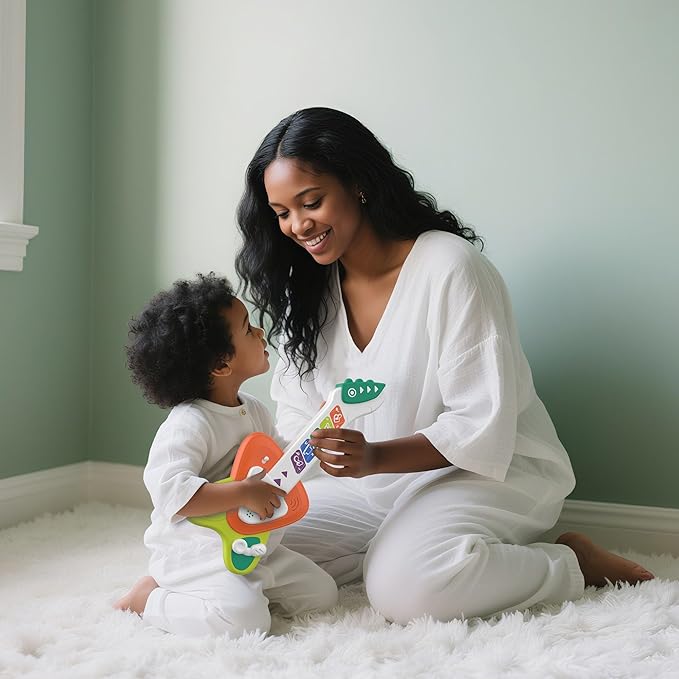 Toddler Baby Guitar Piano Keyboard for 1-3, Touch Baby Piano Guitar Toy for 1 Year Old Musical Toy w/ 3 Modes, Light, Melodies, Music Cards, Adjustable Volume, Birthday Christmas for 1-3 Yrs Old