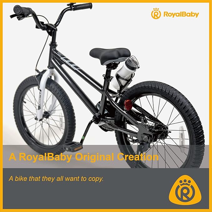 RoyalBaby Kids Bike Freestyle Classic & EZ Balance Pedal Switchable Bicycle, 12 14 16 18 Inch, 3-10 Years Toddler to Big Kids