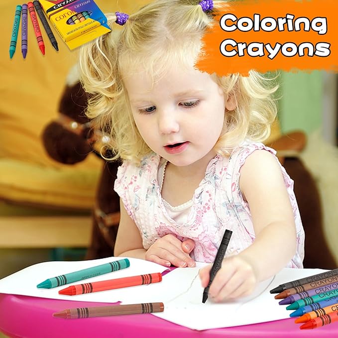 100 Sets Crayons Bulk,8 Assorted Colors Bulk Crayons,Crayon Party Favors for Parties, Restaurants, Family, School Supplies,Classrooms(100 Sets of 8-Packs in a Box (800 total bulk Crayon)