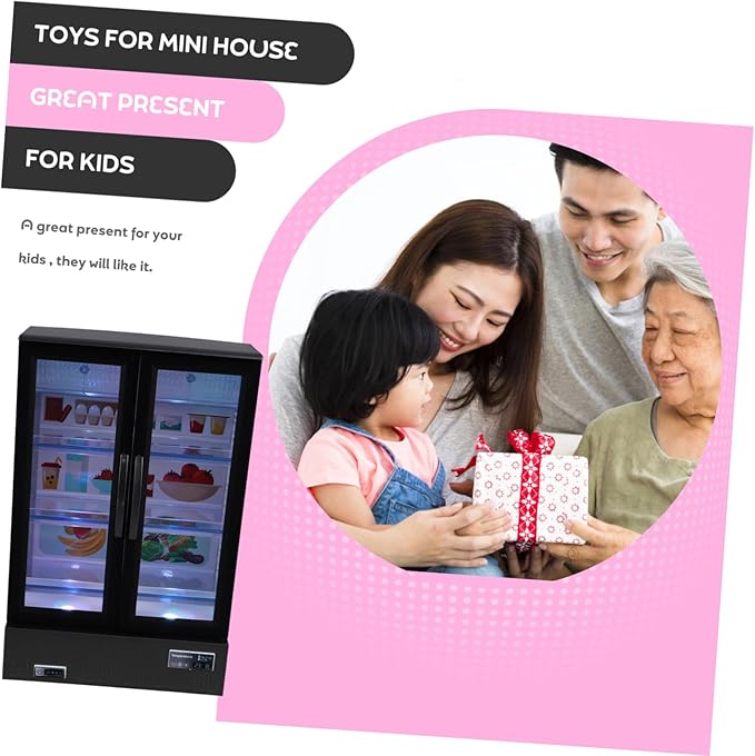 Miniature Doll House Refrigerator Model Realistic Fridge for Crafts Decor for Micro Landscapes Accessory for Miniature Scenes