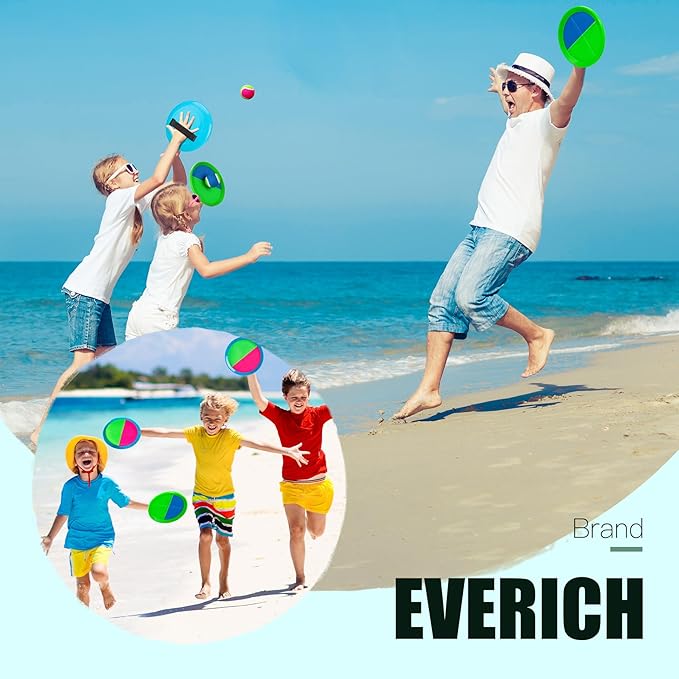 EVERICH Upgraded Toss and Catch Ball Game Set, Outdoor Games for Kids Toys, Stocking Stuffers for Family Games, Beach Pool Yard Christmas Toys Birthday Gifts for Boys Girls 3 4 5 6 7 8-12 Years Old