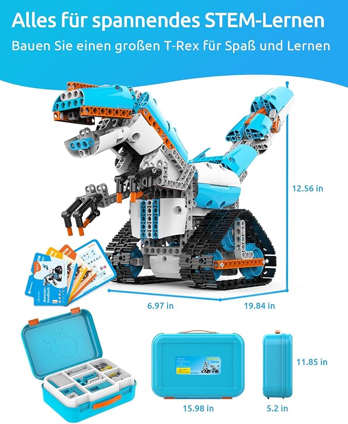WhalesBot E7 Pro Coding & Remote Control Robot Kit for Kids 8+, Scratch & Modular Programming, Educational Engineering Science Toy Set with Smart Controller/Sensors/Motors for Kids Ages 8-12, 12-16