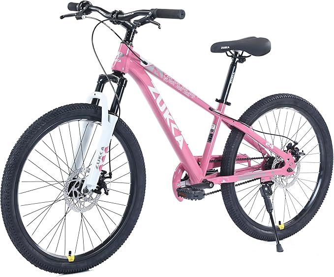 ZUKKA Kids Bike 20/24 Inch Mountain Bike Dual Disc Brake Suspension Fork Single Speed for Ages 7-12 Boys and Girls Youth Bicycle, Multiple Colors