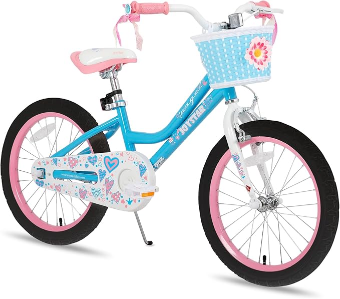 JOYSTAR Angel Girls Bike for Toddlers and Kids Ages 2-13 Years Old, 12 14 16 18 20 Inch Kids Bike with Training Wheels & Basket, 20 24 Inch Girls Bicycle with Handbrake & Kickstand