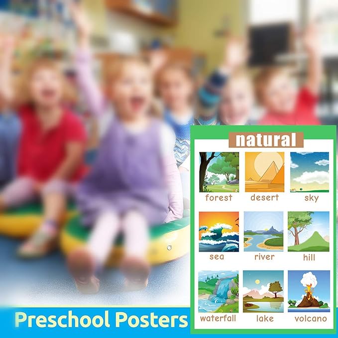 SANTSUN Educational posters | Laminated charts for preschool classroom decorations | Kindergarten posters for classroom toddler wall decor-17x24 in – Natural scenery poster