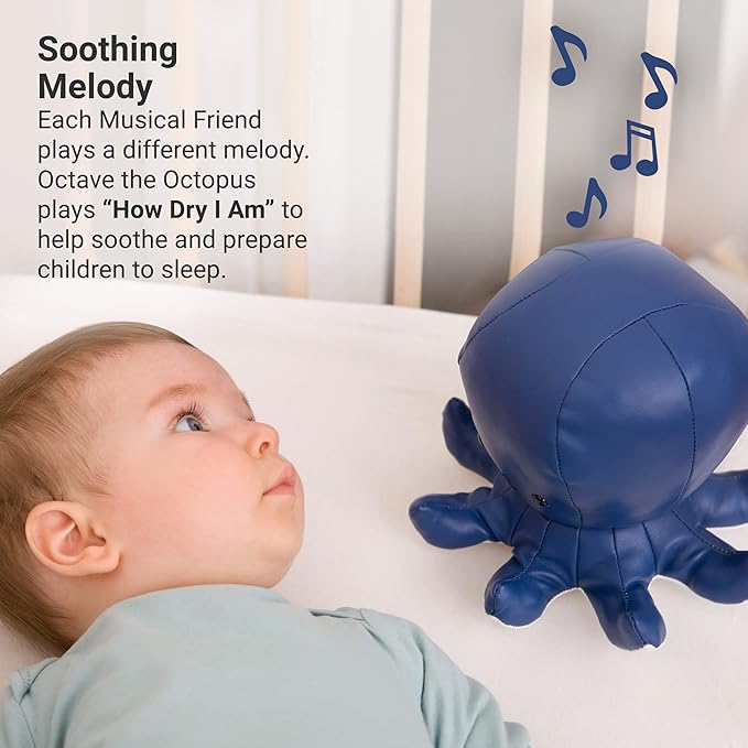Little Big Friends Musical Baby Toy – Soft Plush Pull-String Cord Classical Toy for Baby & Toddlers | Soothing Stuffed Cuddly Animal Gift | Octave The Octopus