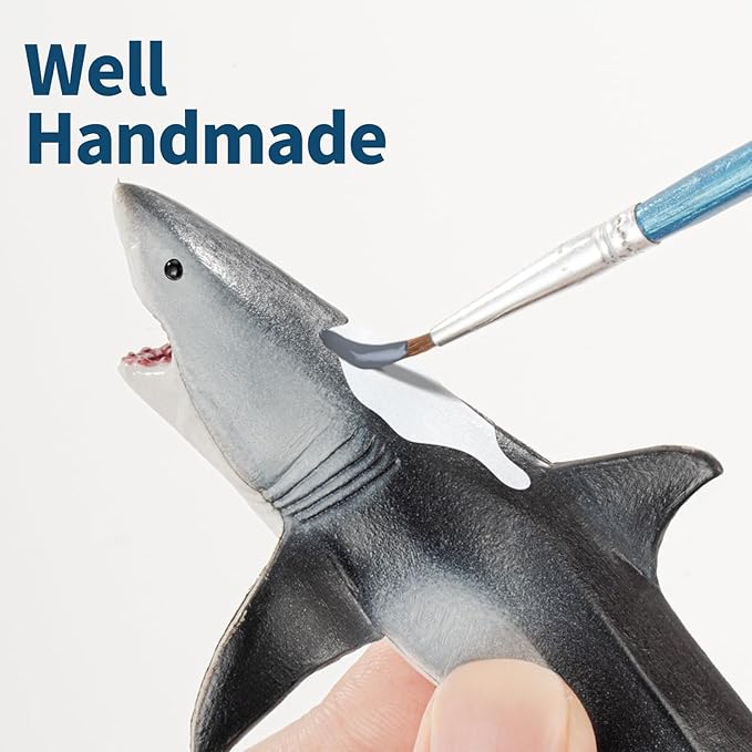 10PCS 5-8" Shark Toys for Toddlers, Large Sea Ocean Animals Bath Toys for Kids, Shark Figurines Cake Toppers Birthday Party Favors & Gifts for Kids