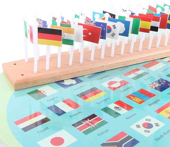 Flags of The World-Montessori Materials Geography Educational Tools Preschool Early at-Home Learning Toys