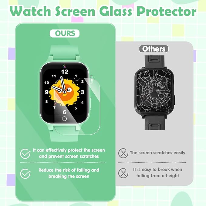 Luyiilo Smart Watch for Kids, with 26 Puzzle Games, Touch Screen, HD Camera, Alarm Clock, Toys for Ages 4-12 Years Old.Birthday Gift for Boys Girls (Green)