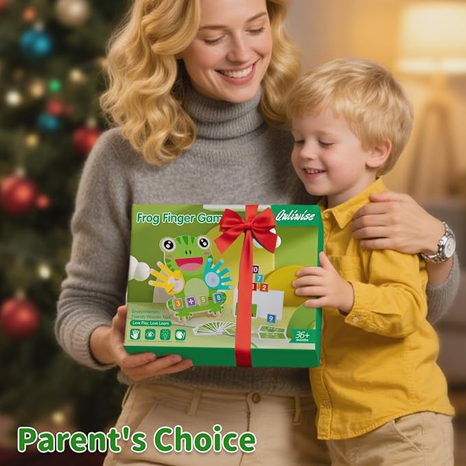 Math Manipulatives Number Counting Blocks-Educational Toys for Kids, Preschool Learning Toys for Toddlers 3-5, Montessori Toys for 3-5 Year Old Boys Girls Birthday Gifts (Large Frog Model)