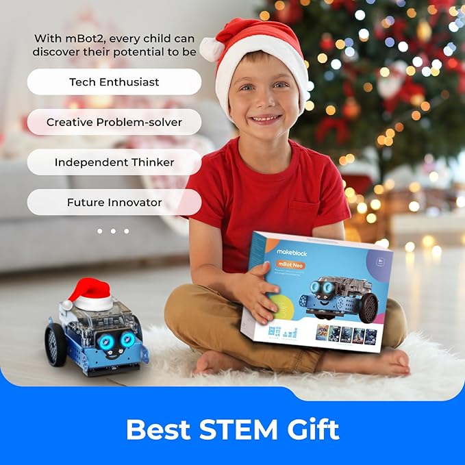 Makeblock mBot2 Coding Robot for Kids, AI Learning Support Scratch & Python Programming, Robotics Kit for Kids Ages 8-12 and up, Building STEM Robot Toys Gifts for Boys Girls