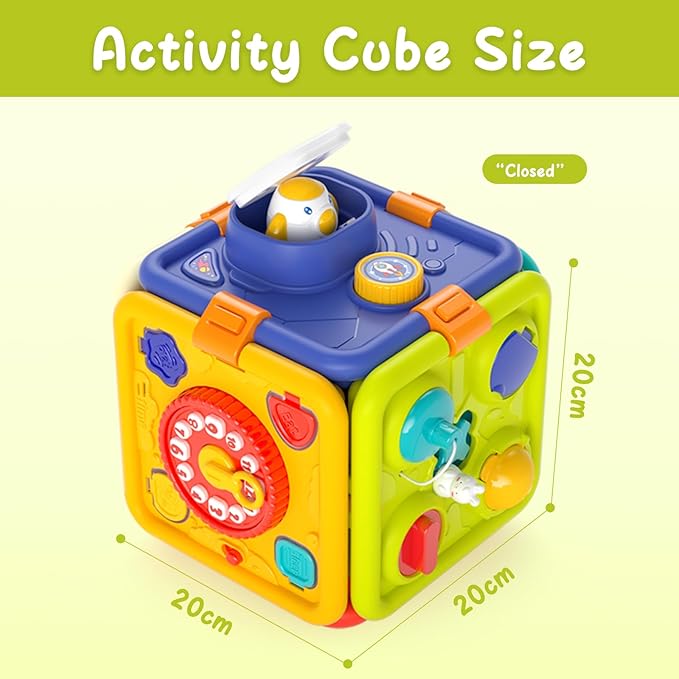 Busy Board for 1+ Year Old Girl & Boy Gifts, Montessori Toys for 1 2 3 4 Year Old Toddler, 6-in-1 Educational Early Development Toys for Toddlers 2-4, Christmas, Birthday Gift for 1-4 Year Old Kids