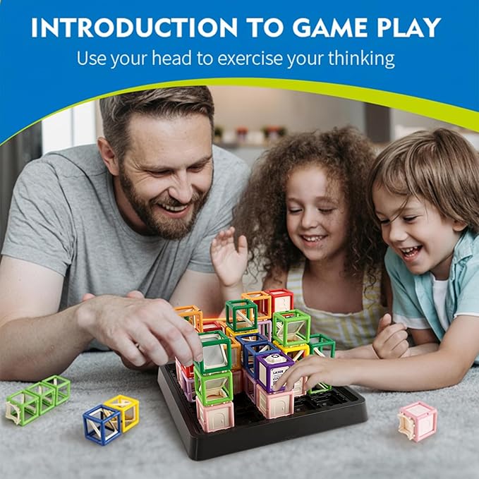 2025 New Laser Maze Reasoning Game, STEM Toys for Ages 8-13 with 60+ Challenges Puzzle Game, Board Games for 8-13 Years Old Children Gift, Learning Education Toys for Space & Logic - 37 Pcs